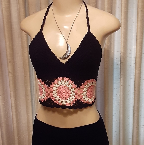 Crochet Boho Halter Top - Picture 1 of 5